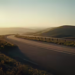 a road with some hills behind it