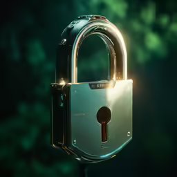 a locked up padlock attached to a metal pole