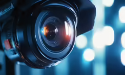 a video camera zooms through the camera lens