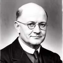 a black and white photo of a man in a suit