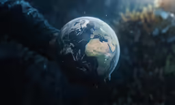 a person holding out the earth in their hands