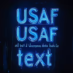 a neon sign that says u s a f saf text