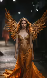 the angelic gold couture is shown at the front