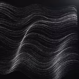 a painting with many white lines and waves
