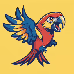 a large colorful parrot with its beak open