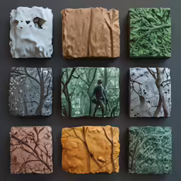 nine photographs of the same person on different blocks