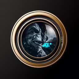 a photo of a man with teeth in a gold ring