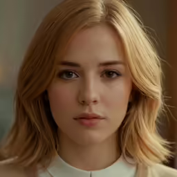 a woman wearing a collared shirt and a necklace