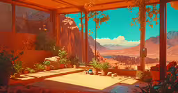 this is a picture of an outside space,a photo from the living area of a desert