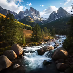 an image of mountains that are above water