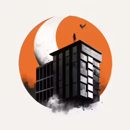 a large tall building sitting on top of a city