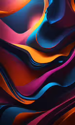 colorful flowing material in very dark colors,a variety of different color shapes and sizes