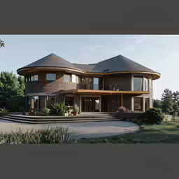 a big house with some pretty turrets on top