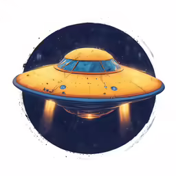 a flying object with a blue sky background