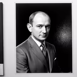 a photograph of a man in a suit posing for a portrait