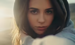 a young woman in the middle of a field