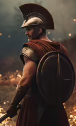 an illustration of a roman soldier in armor