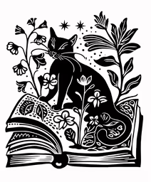 a cat sitting on top of an open book,cat sitting on top of a book looking at a kitten