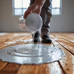 a person is spraying water on the floor