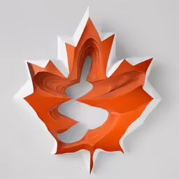 the shape of a paper maple sits above an object