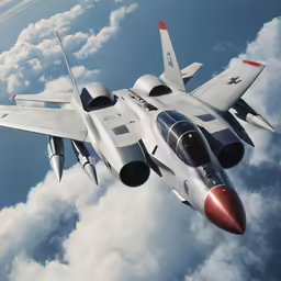 a military aircraft flies through the clouds