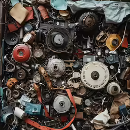 many different kinds of old electrical appliances