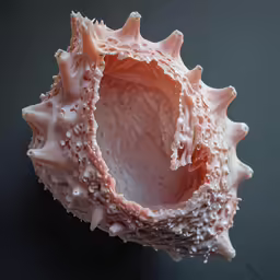 a close up view of a very large plastic object