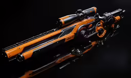 an artistic image of a futuristic machine gun
