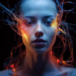 an image of a woman in neon lights