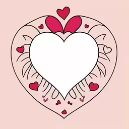 a heart shaped artwork has several small hearts inside of it,a heart with two smaller hearts surrounded by little hearts