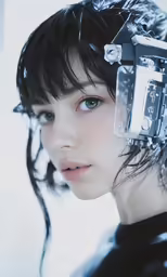 a beautiful asian girl with a watch around her neck