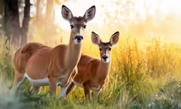 the two animals are looking to the right