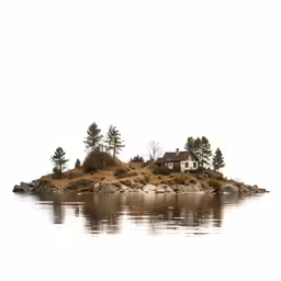 the island has some small houses on it