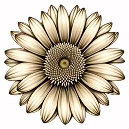 an artistic flower with white petals on top,a drawing of a large flower