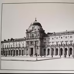 a drawing of a building on a sheet of paper