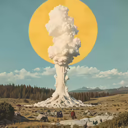 an odd look at a very big mushroom covered hill