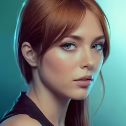 an animated woman posing in a black dress