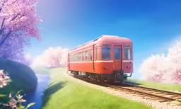 an image of an artistic scenery with a train