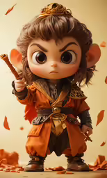 a small figurine with big eyes and big nose
