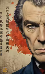 a portrait of the character david stewart is shown