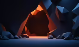 a room that has some rocks in it
