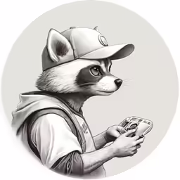 a raccoon holding a remote control in its paws