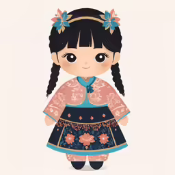 a young girl in a traditional korean dress