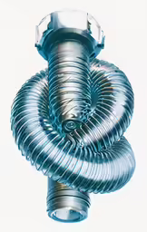 a pipe with a chrome finish is attached