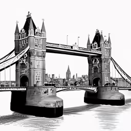 a large long bridge spanning across a river