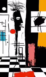 a drawing of an image of an abstract art