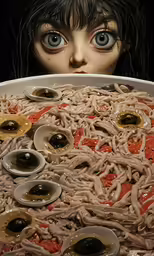 an image of a pizza being eaten by a girl
