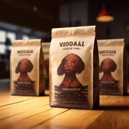 three coffee bags of brown liquid are on the table