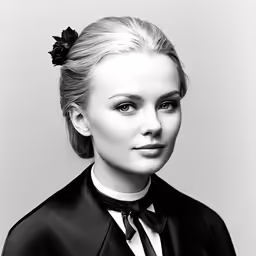 a beautiful woman wearing a dress shirt and tie