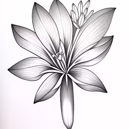 this is a drawing of a flower,a drawing of a flower with leaves